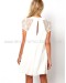 White Shift Dress With Lace Panel